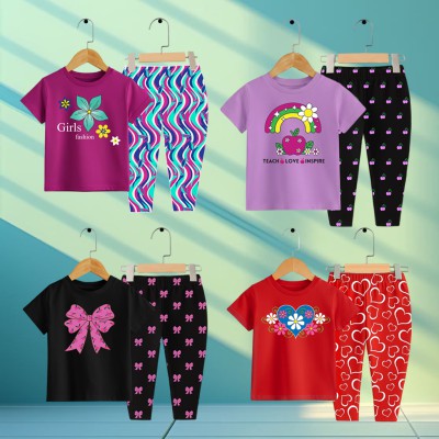 Export quality short sleeve T-shirt set for girls