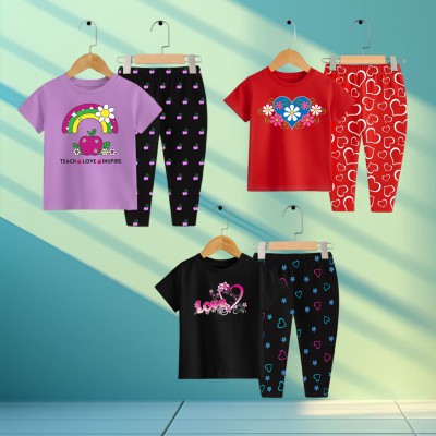 Export quality short sleeve T-shirt set for girls