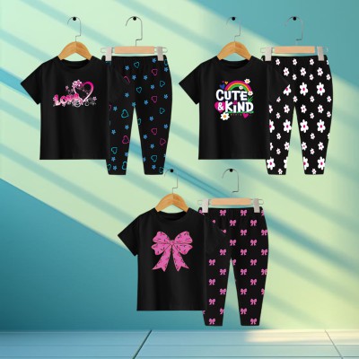 Export quality short sleeve T-shirt set for girls