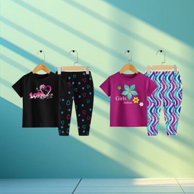 Export quality short sleeve T-shirt set for girls