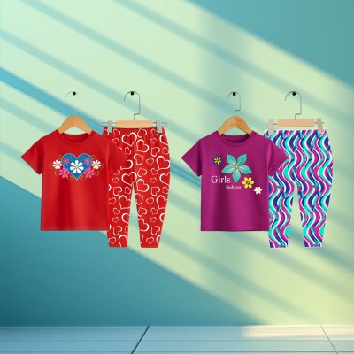 Export quality short sleeve T-shirt set for girls