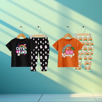 Export quality short sleeve T-shirt set for girls