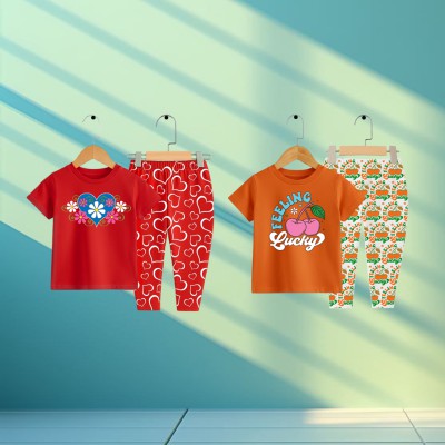 Export quality short sleeve T-shirt set for girls