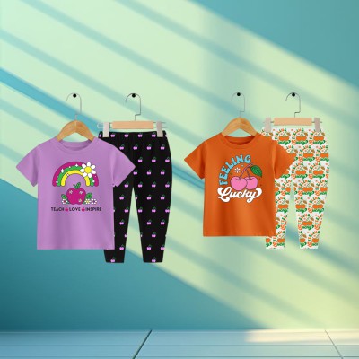 Export quality short sleeve T-shirt set for girls