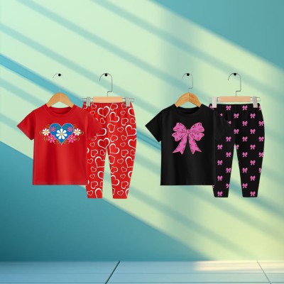 Export quality short sleeve T-shirt set for girls