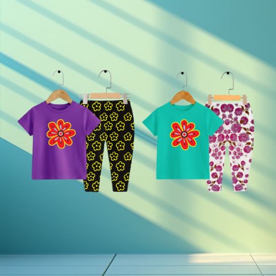 Export quality short sleeve T-shirt set for girls