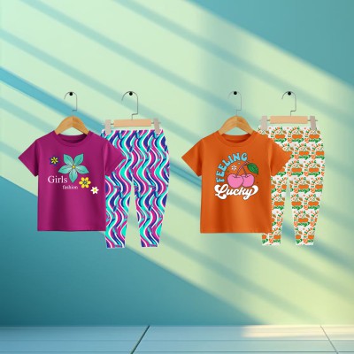 Export quality short sleeve T-shirt set for girls