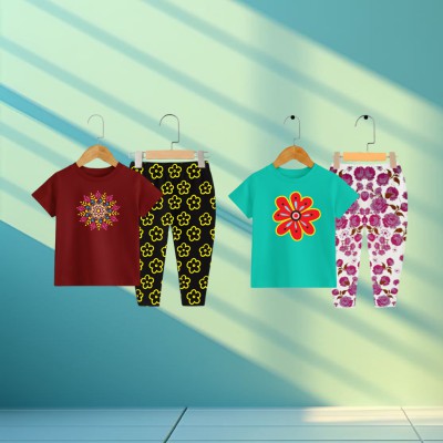 Export quality short sleeve T-shirt set for girls