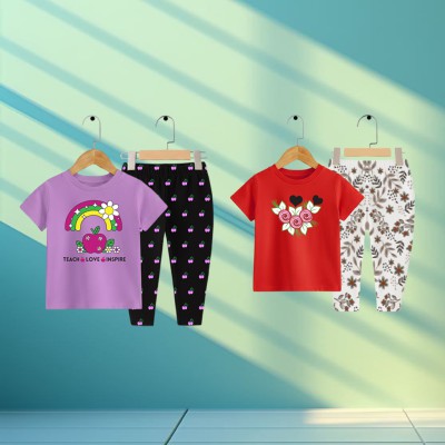 Export quality short sleeve T-shirt set for girls