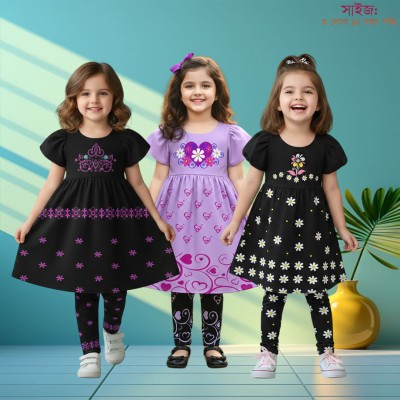 Export quality short sleeve Frock set for girls