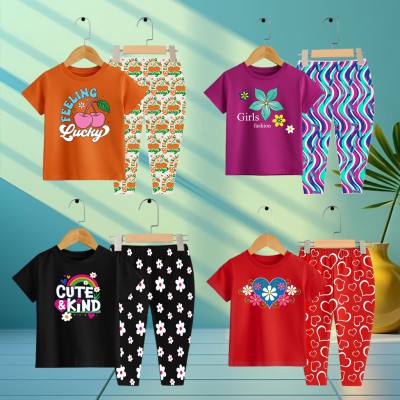 Export quality short sleeve T-shirt set for girls