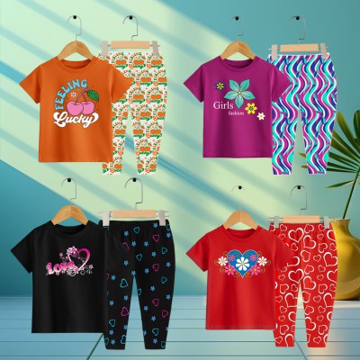 Export quality short sleeve T-shirt set for girls