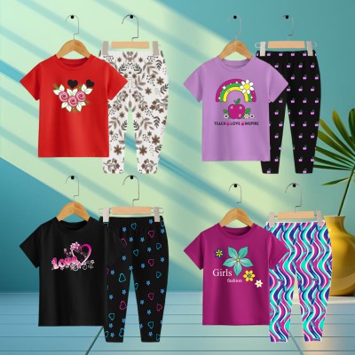 Export quality short sleeve T-shirt set for girls