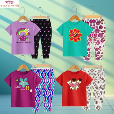 Export quality short sleeve T-shirt set for girls