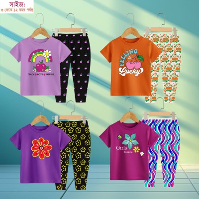 Export quality short sleeve T-shirt set for girls