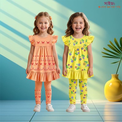 Export quality short sleeve Frock set for girls