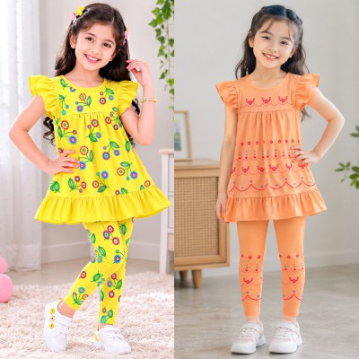 Export quality short sleeve Frock set for girls (3pics combo)