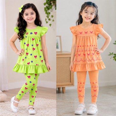 Export quality short sleeve Frock set for girls (2pics combo)