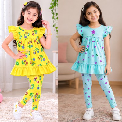 Export quality short sleeve Frock set for girls (2pics combo)