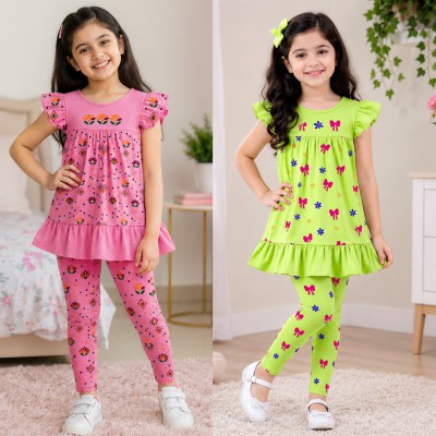 Export quality short sleeve Frock set for girls (2pics combo)