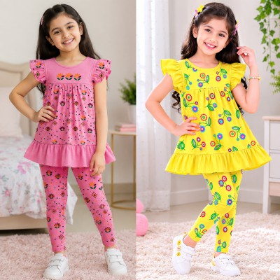 Export quality short sleeve Frock set for girls (2pics combo)
