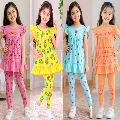 Export quality short sleeve Frock set for girls (4 pics combo)